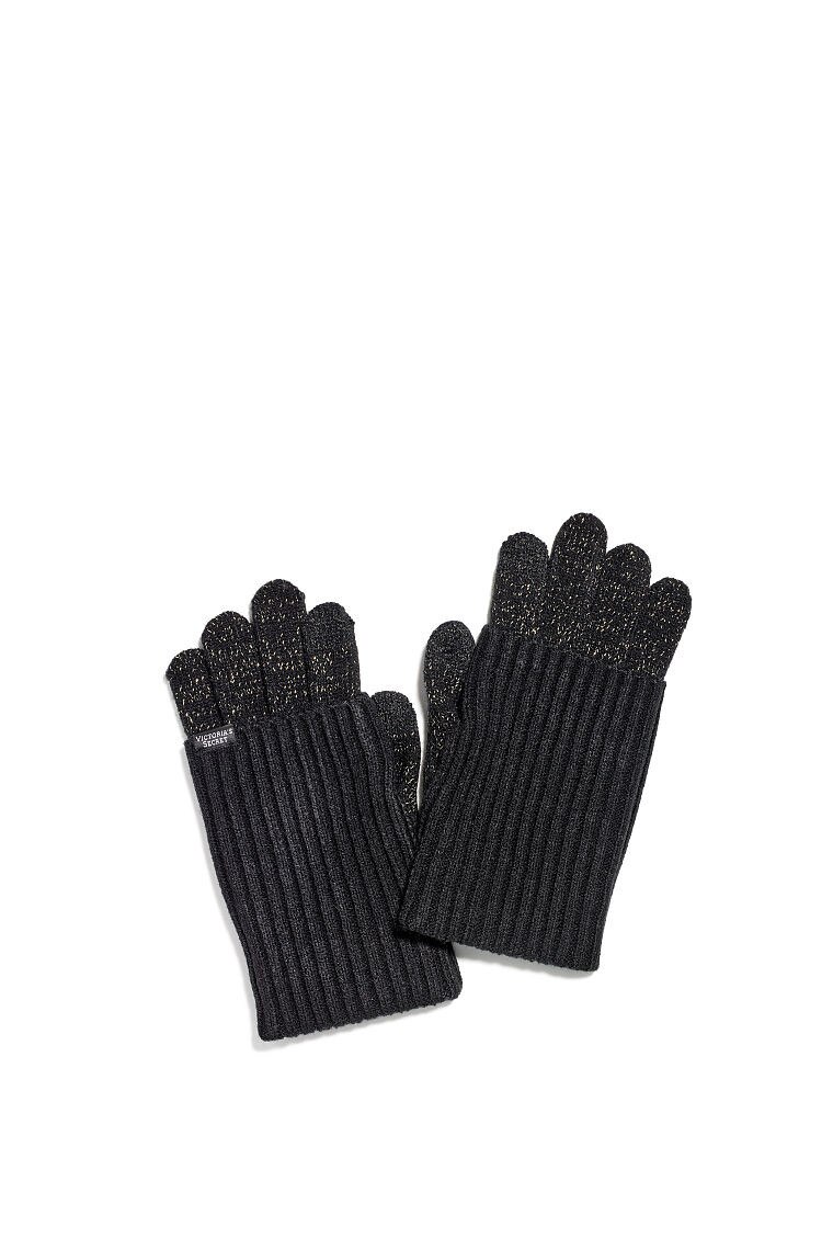 Manusi, Metallic Knit Black, Victoria's Secret