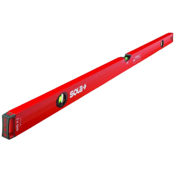 Nivela aluminiu cu profil tubular, 80 cm, SOLA, BIG X 3, 80 cm, Rosu