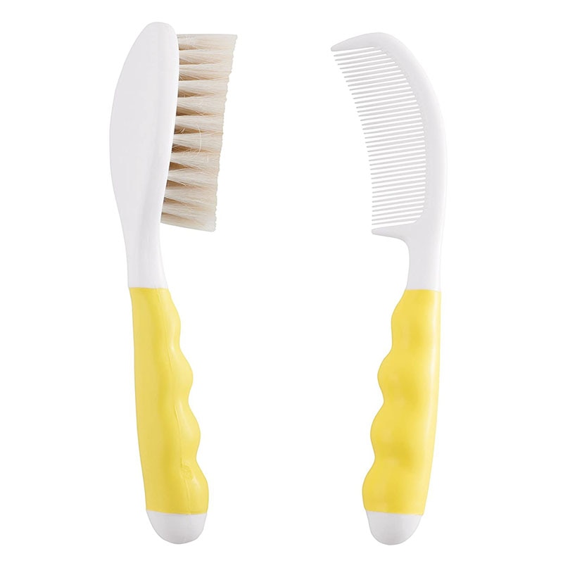 Set 2 piese perie si pieptan 0+ luni Primamma 44304000, Galben