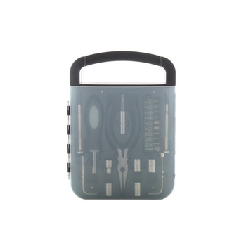 Set scule cu 22 de accesorii, din otel inoxidabil, in cutie pentru depozitare si organizare Set scule cu 22 de accesorii, din otel inoxidabil, in cutie pentru depozitare si organizare