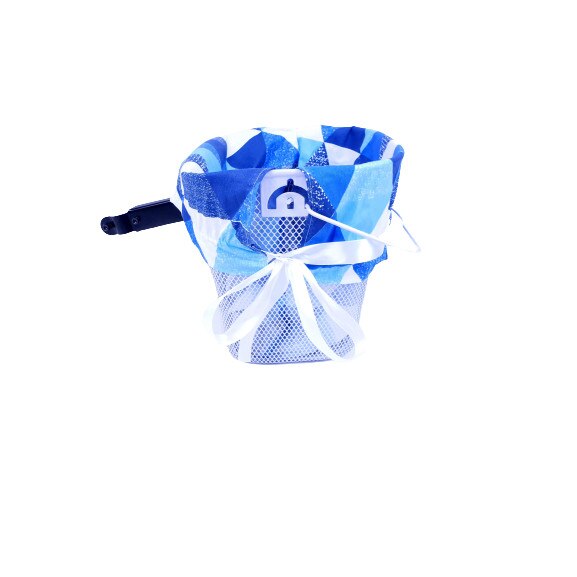 Cos fata alb click cu prindere pe ghidon, Albastru