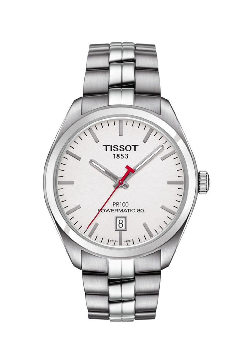 Tissot, Ceas cu bratara metalica Powermatic, Argintiu/Alb
