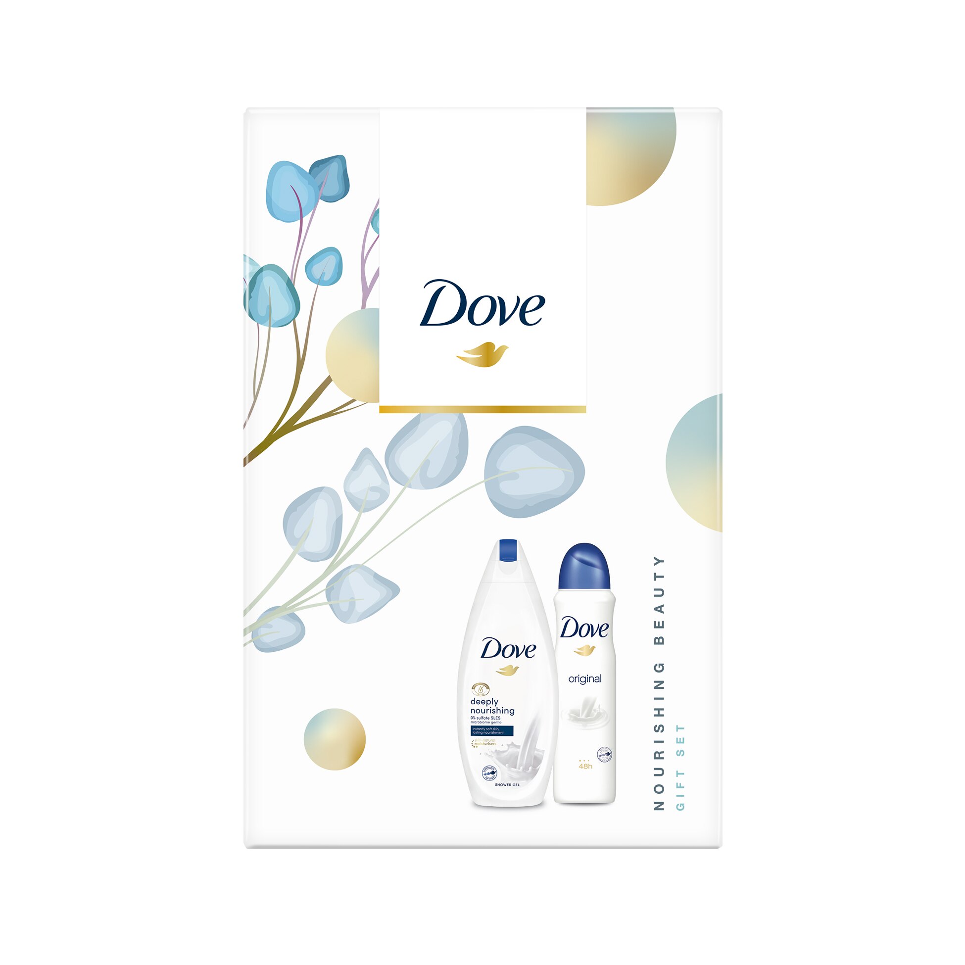 Set cadou Dove Original: Antiperspirant spray, 150 ml + Gel de dus