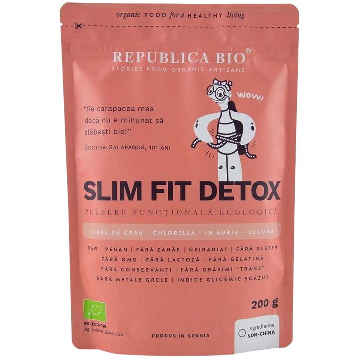 Slim Fit Detox, pulbere functionala ecologica Republica BIO, 200 g