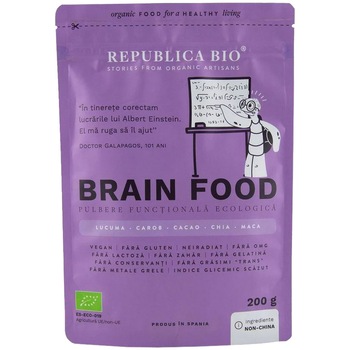 Brain Food, pulbere functionala ecologica Republica BIO, 200 g Brain Food, pulbere functionala ecologica Republica BIO, 200 g