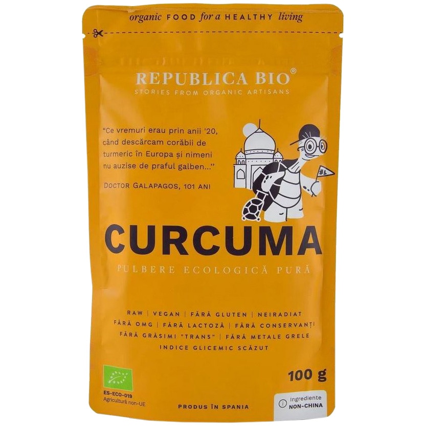 Curcuma, pulbere ecologica pura Republica BIO, 100 g
