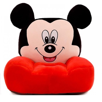 Fotoliu din Plus personaj, Mikey Mouse, Rosu Negru,40X48X40cm Fotoliu din Plus personaj, Mikey Mouse, Rosu Negru,40X48X40cm