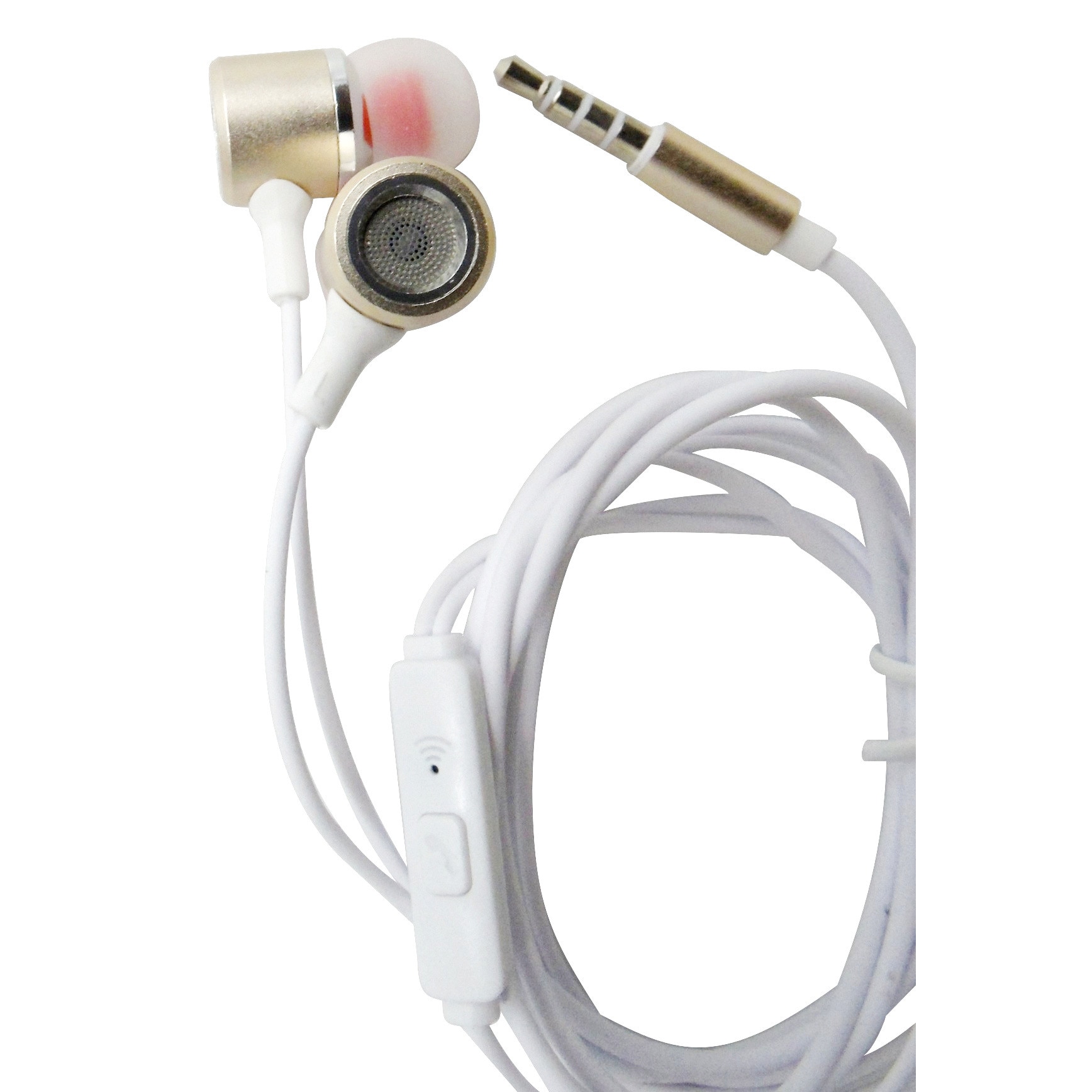 Handsfree (casti) cu fir si microfon Golf GF-M20 alb + auriu