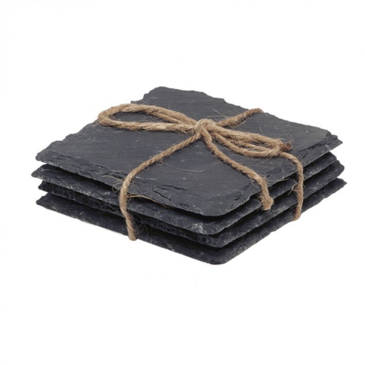 Set 4 bucati suport pahare din piatra , Alpina , 10 x 10 cm