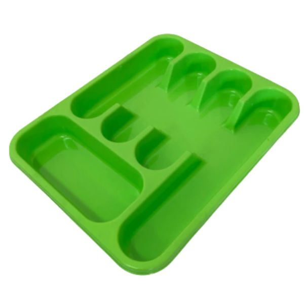 Suport Tacamuri STERK, 33x26x4 cm, 5 Compartimente, pentru Sertar, Plastic Perforat Verde