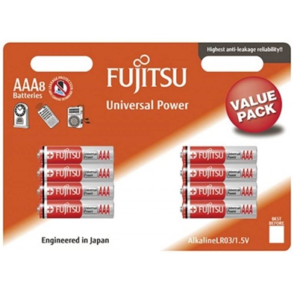 Set 8 Baterii FUJITSU R6 Alkaline, AA, 1.5V