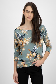 only bluza cu imprimeu floral si decolteu barcuta verde persan imagen 6_0_
0