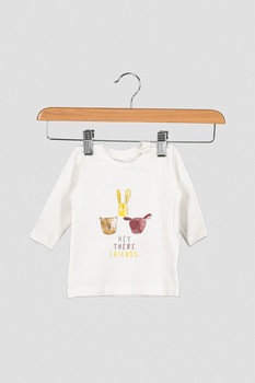 NAME IT, Bluza din amestec de bumbac organic cu imprimeu, Alb, 74 CM NAME IT, Bluza din amestec de bumbac organic cu imprimeu, Alb, 74 CM