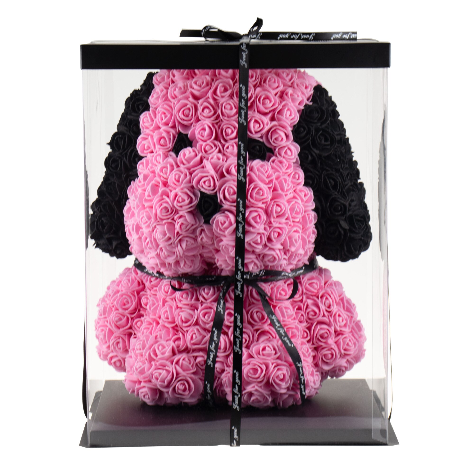 Catel mare din trandafiri de spuma + Cutie, Roz / CD4793-roz
