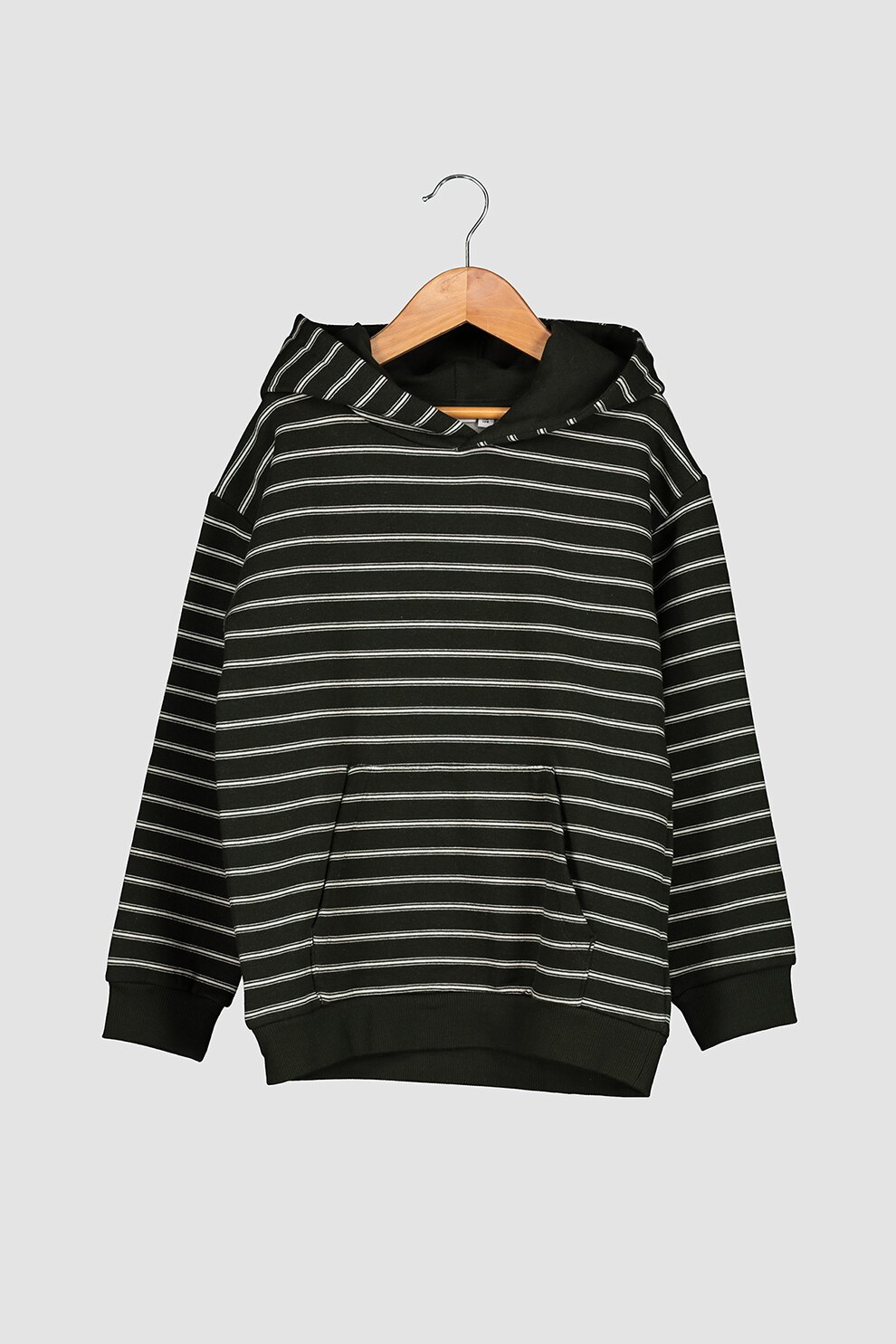 NAME IT, Hanorac din amestec de bumbac organic cu dungi, Verde/Alb