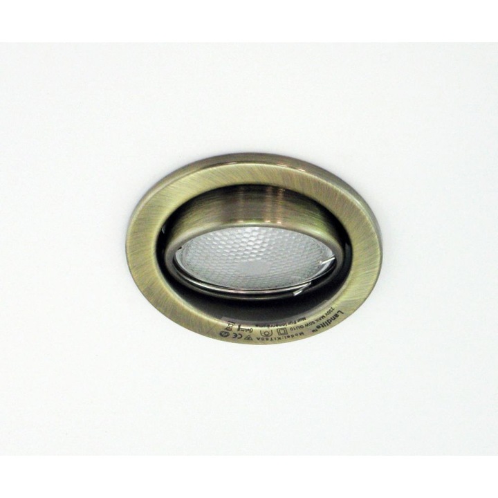 Landlite Energiatakarékos, GU10, 3x7W, Ø79mm, billenő, antik bronz, spot lámpa szett (KIT-60-3)