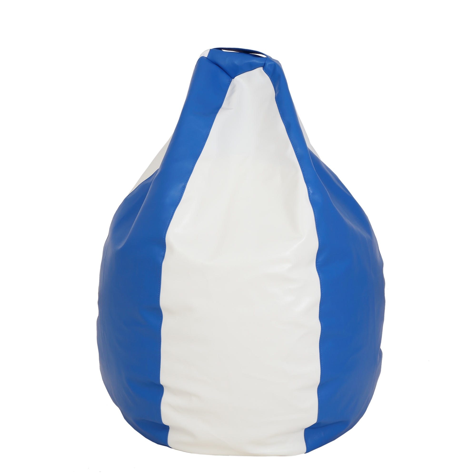 Fotoliu Bean Bag para, piele ecologica Albastru/Alb, cu maner, 74x83