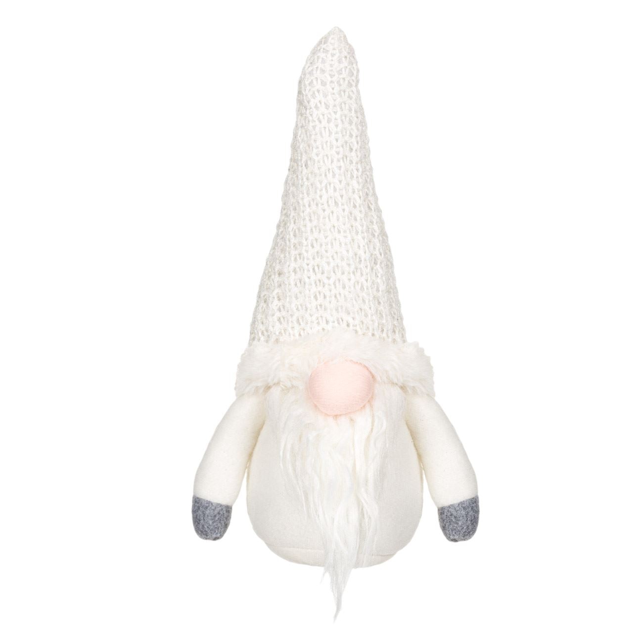 Figurina decorativa, pentru Craciun, Zola, Mos Craciun, culoare alb, 25 cm