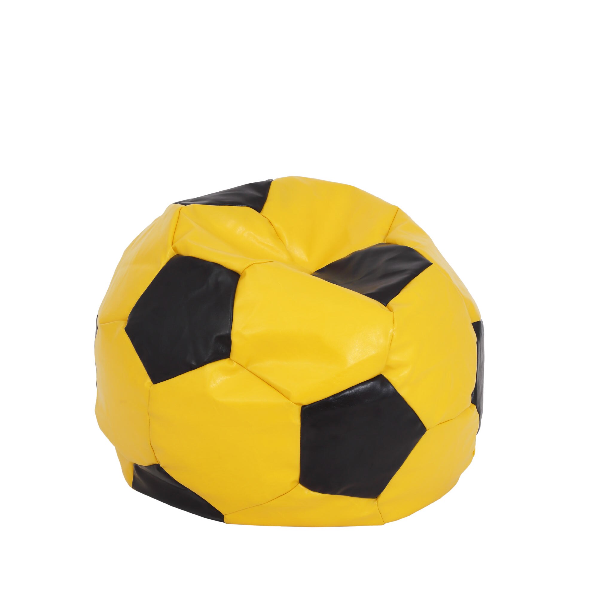 Fotoliu Bean Bag Mondo Ball, piele ecologica Galben/Negru, 74x53
