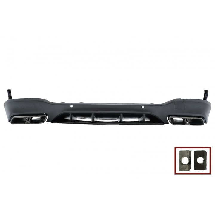 Difuzor Bara Spate cu Ornamente Negre compatibil cu Mercedes GLC X253 SUV 2015-07.2019 Night Package Design