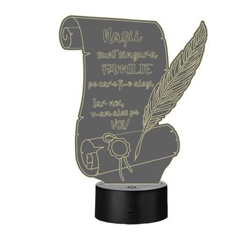 Lampa de veghe LED 3D, mesaj nasi , 7 culori Lampa de veghe LED 3D, mesaj nasi , 7 culori