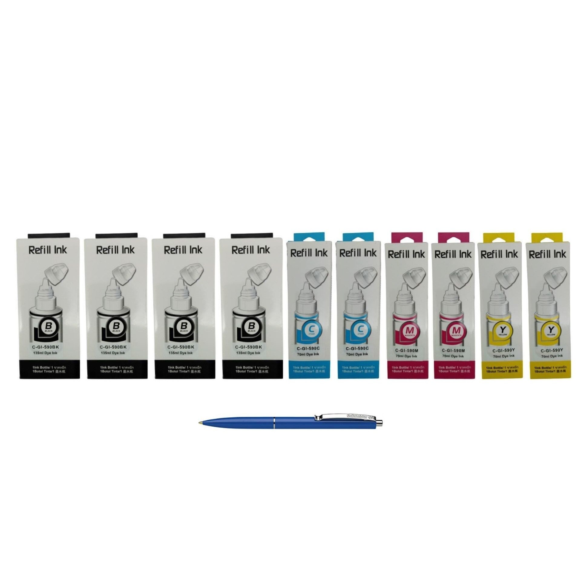 Pachet Flacoane Cerneala compatibila GI-490 4X Black, 2X Cyan, 2X Magenta, 2X Yellow, 66000 pagini, AlphaChem si Pix Schneider