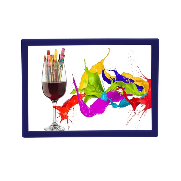 Buzunar pentru documente KEJEA, Magnetic, A7, Cu rama albastra