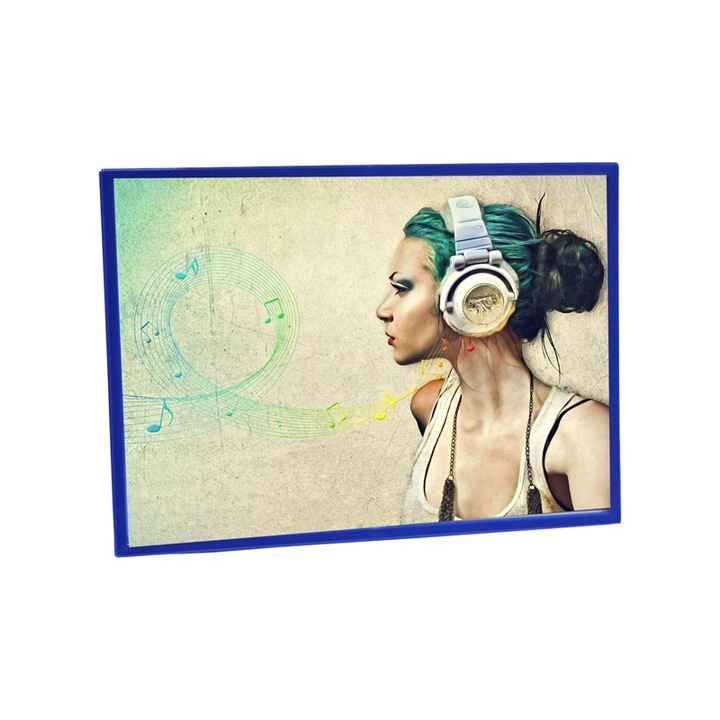 Buzunar pentru documente KEJEA, Magnetic, A5, Cu rama albastra