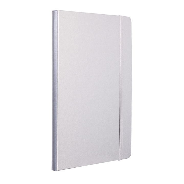 Agenda, TOPS, Insotitor, A5, Cu banda elastica, Hartie offset, 80 de coli, Argintiu