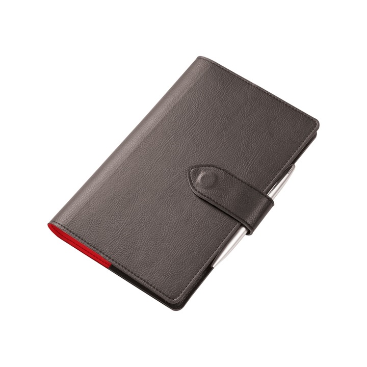 Тефтер Gipta, Suma, Кожен, С магнитно закопчаване, 13 x 21 cm, Черен