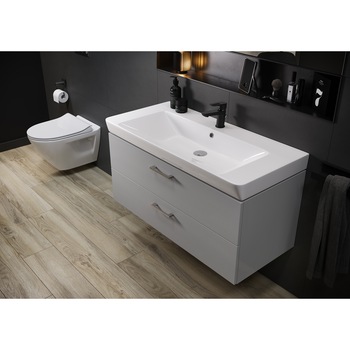 Set baza mobilier Cersanit Lara 80 + Lavoar Cersanit Mille 80, PAL lacuit, 2 sertare, inchidere lenta, 79.4x44.7x45.2 cm, Alb Set baza mobilier Cersanit Lara 80 + Lavoar Cersanit Mille 80, PAL lacuit, 2 sertare, inchidere lenta, 79.4x44.7x45.2 cm, Alb