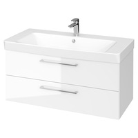set baza mobilier cersanit lara 100  lavoar cersanit mille 100 pal lacuit 2 sertare inchidere lenta 994x447x46 cm alb imagen 46_0_
0