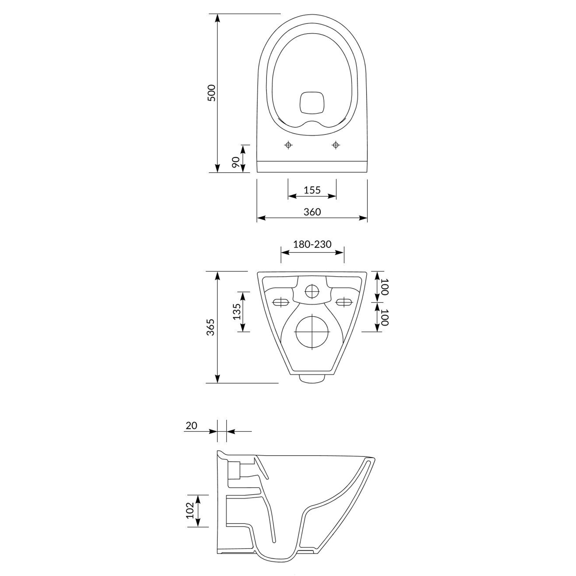 Cersanit Mille Plus Pack complet WC suspendu et bâti-support neeos, Plaque  de déclenchement avec dispositif d'actionnement vertical et rectangulaire,  noir mat - SZCZ1002576324+16782BM#SET