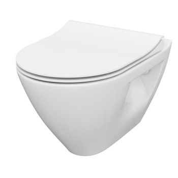 Set WC suspendat Cersanit Mille Plus, CleanOn, capac duroplast slim, inchidere lenta, 36x50x36.5 cm, Alb Set WC suspendat Cersanit Mille Plus, CleanOn, capac duroplast slim, inchidere lenta, 36x50x36.5 cm, Alb