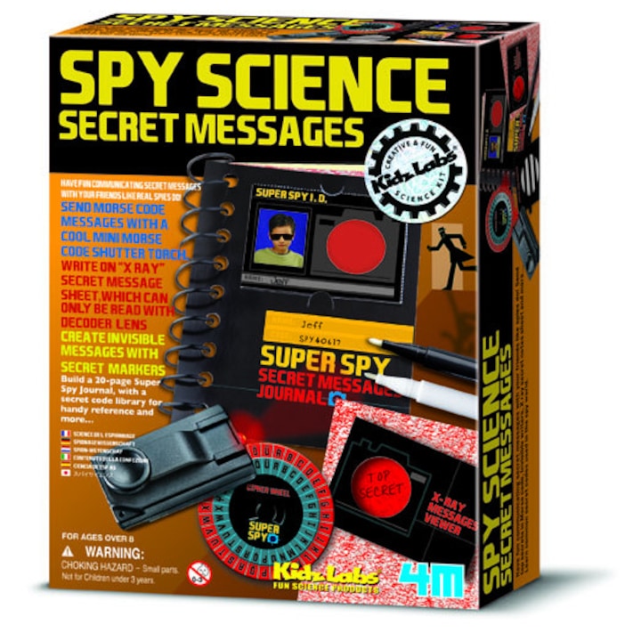 Шпионски Комплект 4М, Тайни съобщения, Детска лаборатория, Възраст 7+ години