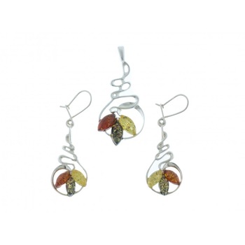 Set Ariki din argint cu chihlimbar color P430E192 Set Ariki din argint cu chihlimbar color P430E192