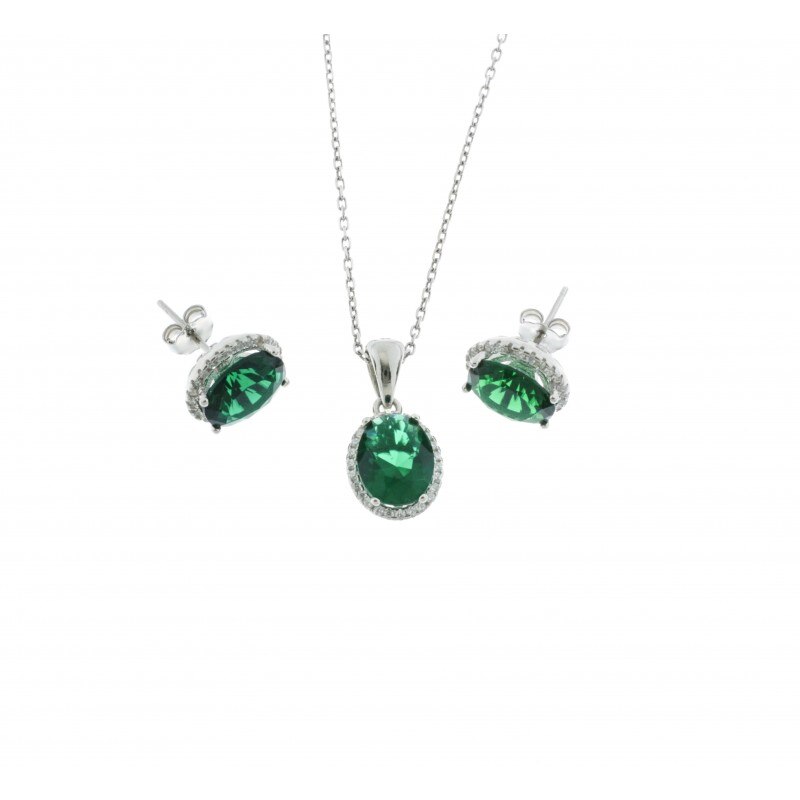 Set Ariki din argint rodinat cu pietre zircon 5118.5119V