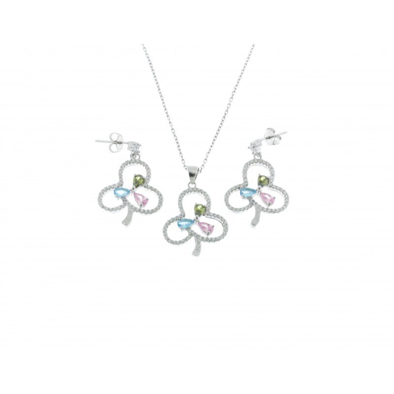 Set Ariki din argint rodinat cu pietre zircon 3172.3173