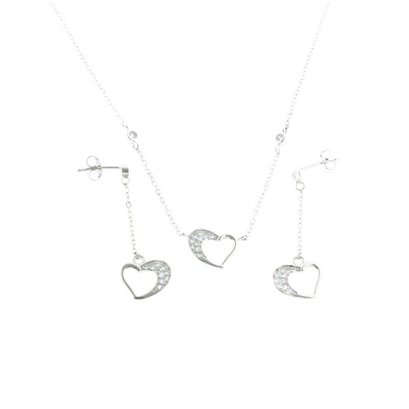 Set Ariki din argint cu inimioare Adele 5465