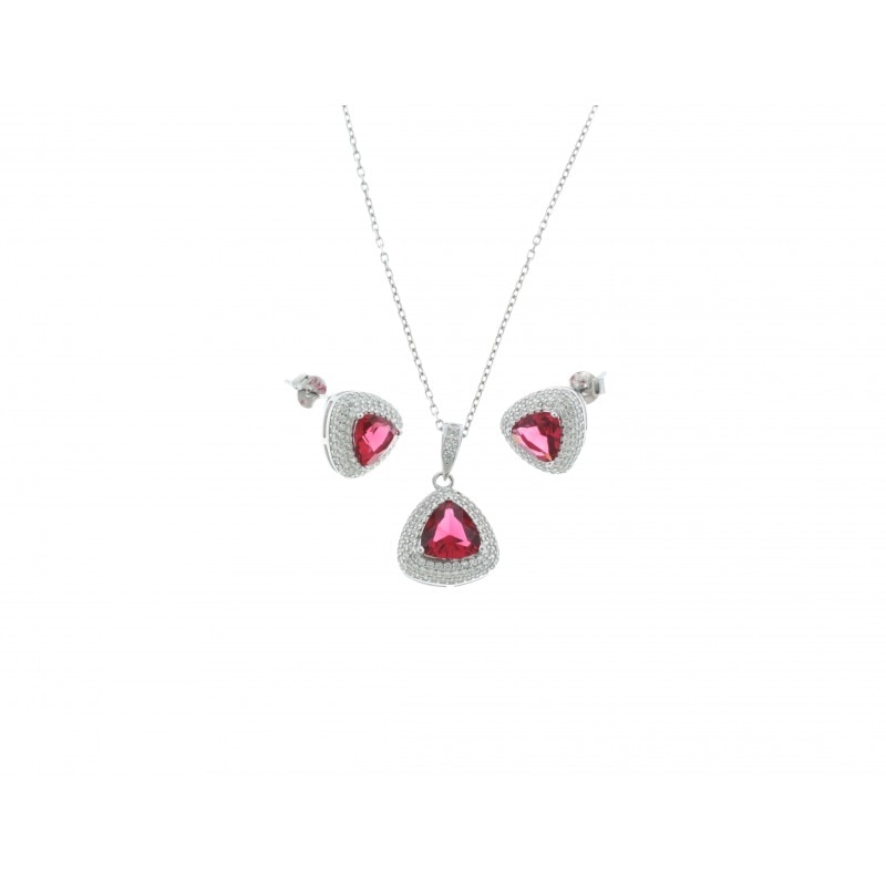 Set Ariki din argint rodinat cu pietre zircon 4448.4449R