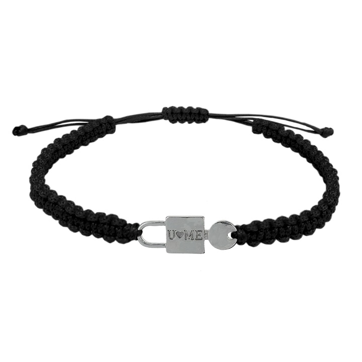 Kézzel szőtt piros zsinór karkötő testreszabott Ezüst kulcsos zár 9897330 Dras 5446