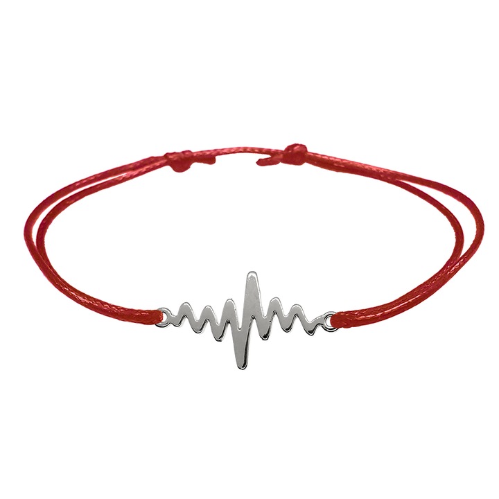 Bratara snur rosu personalizata Puls argint 9586270 Dras 5393