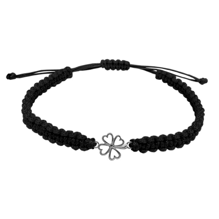 Bratara snur rosu impletit manual personalizata Trifoi argint 9732100 Dras 5415