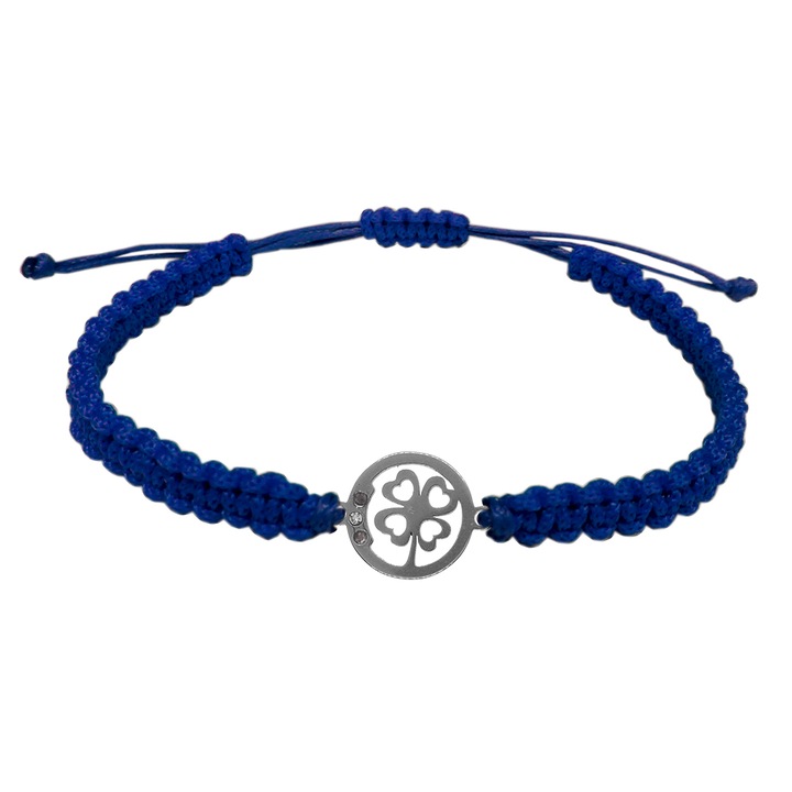 Kézzel szőtt piros zsinór karkötő személyre szabott Ezüst lóhere 9733150 Dras 5420