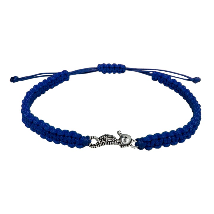 Bratara snur rosu impletit manual personalizata Calut de mare argint 9740100 Dras 5430