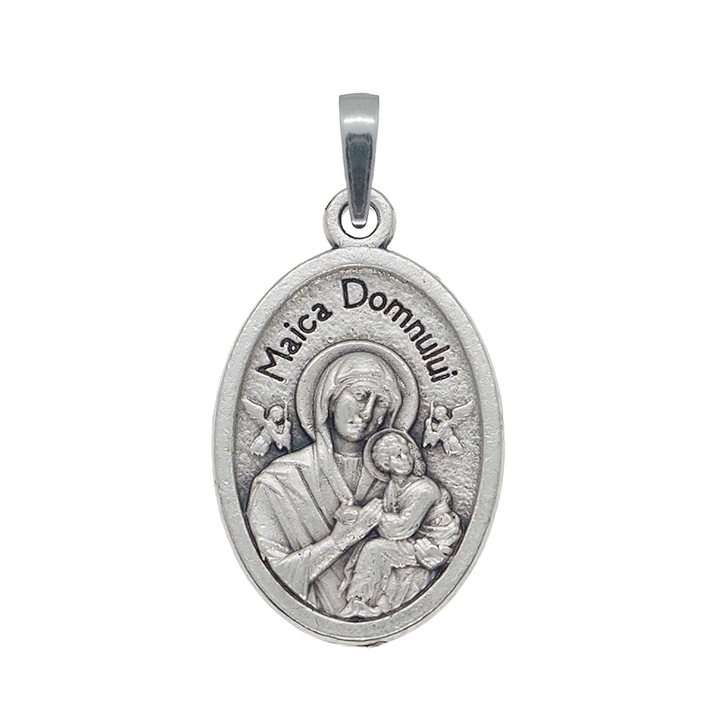 Сребърна висулка Богородица Медальон Бебе Исус 9966345 Dras