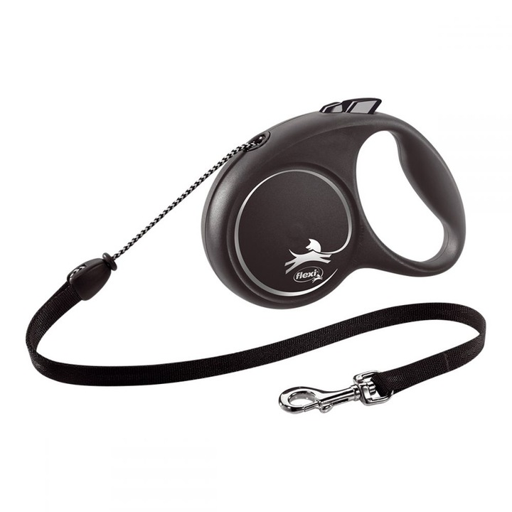 Автоматичен повод Flexi Black Design, 5 м, S, Черен