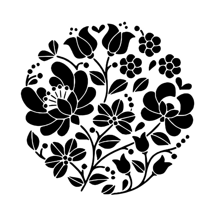 Sablon decorativ Kiraly Folk, A4, reutilizabil, plastic, maro