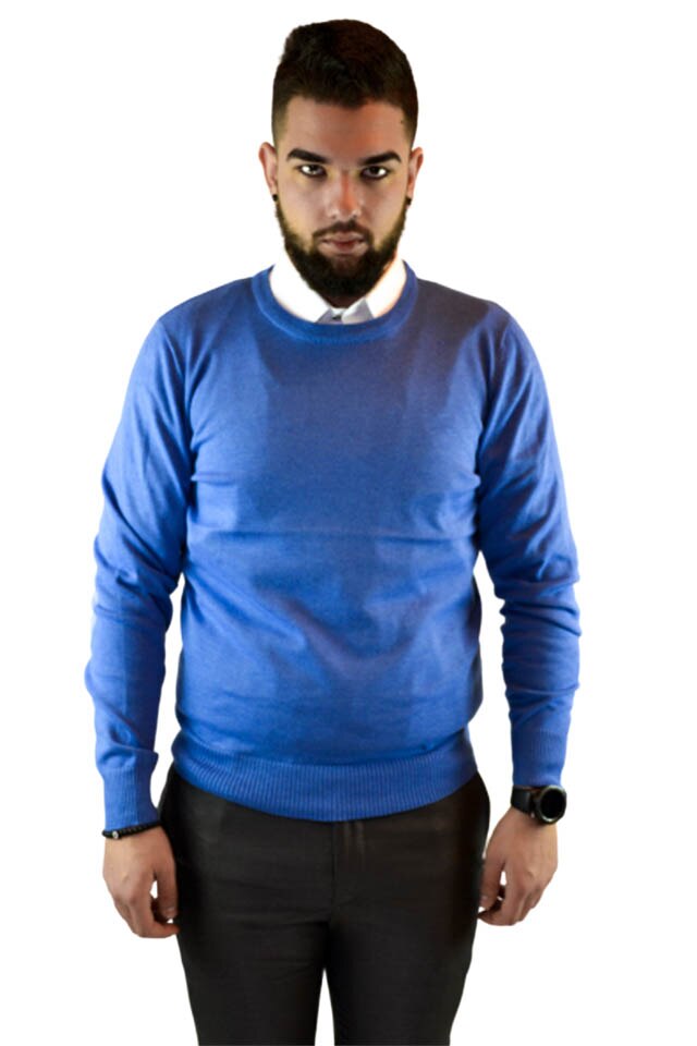 Pulover Elegance, Slim Fit, Albastru, Albastru