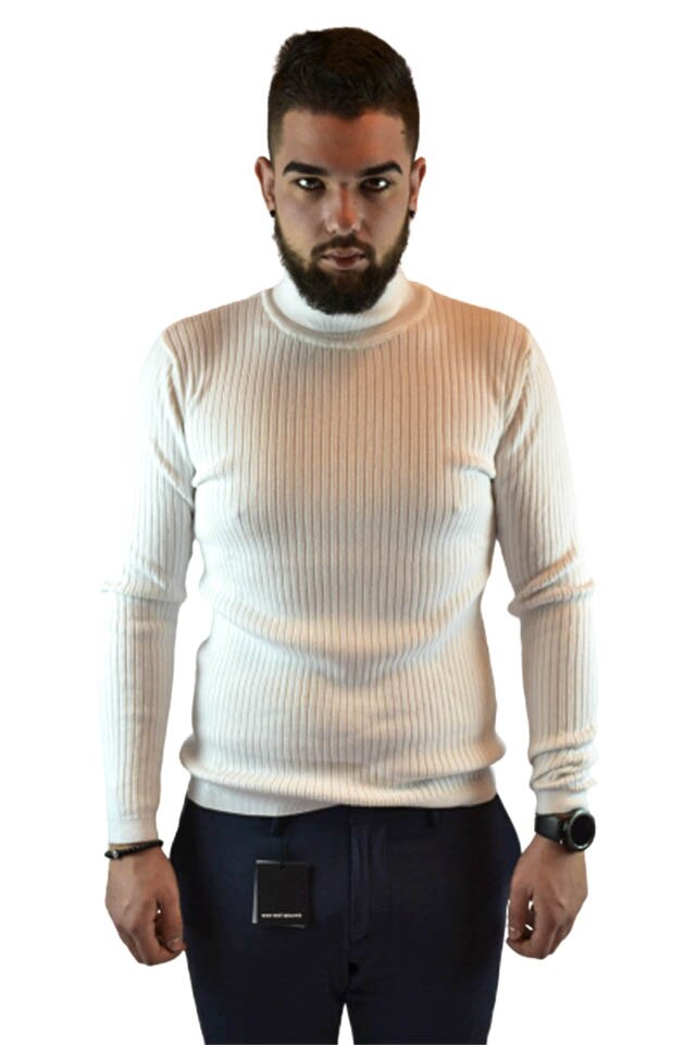 Maleta Elegance, Slim Fit Stripe, Alb, Alb